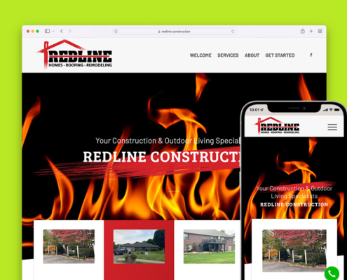 Mockup of Redline Construction Website