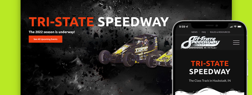 Mockup of Tristate Speedway Website
